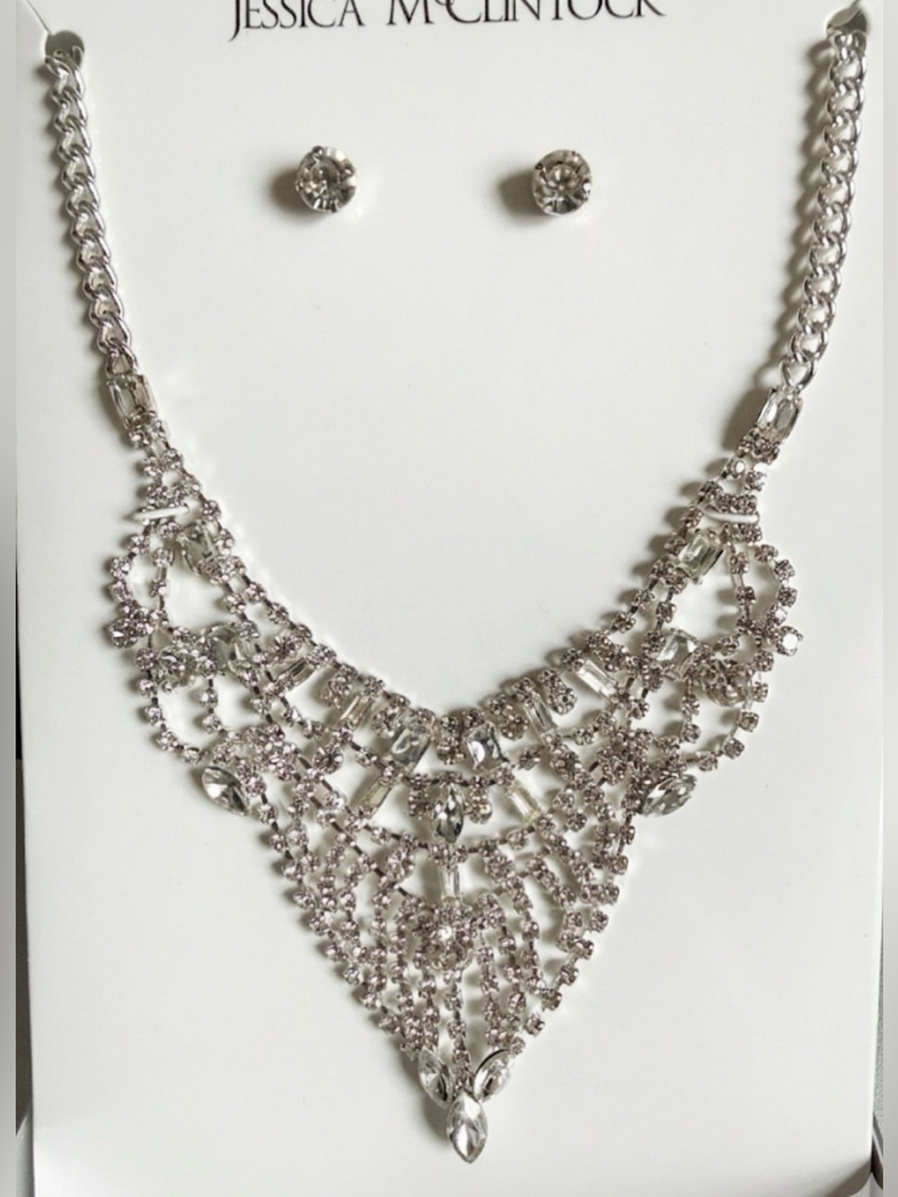 Jessica McClintock Rhinestone Jewelry Set NIB